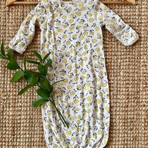 Hanna Anderson floral organic cotton baby gown. Size 0-3 months.